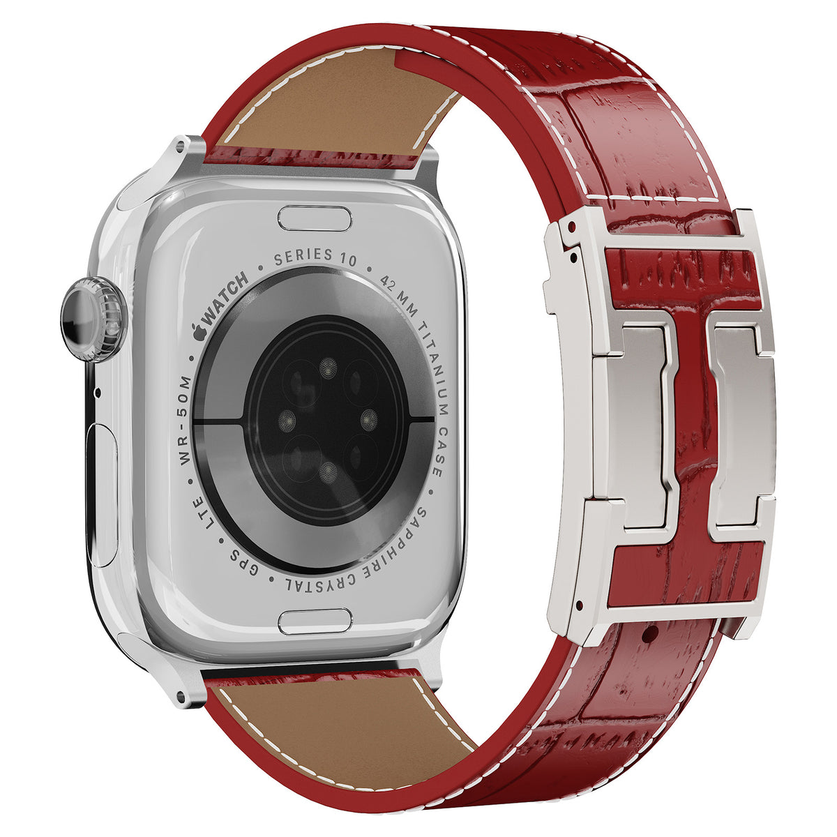 Correa de piel de cocodrilo para Apple Watch