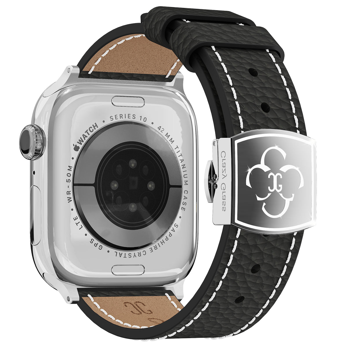 Luxury Butterfly Buckle Leather Strap For Apple Watch
