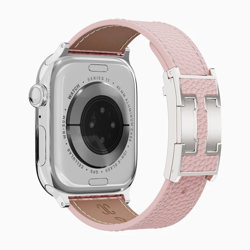 Lychee Leather Strap For Apple Watch