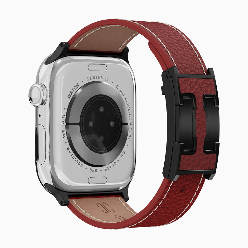 Lychee Leather Strap For Apple Watch