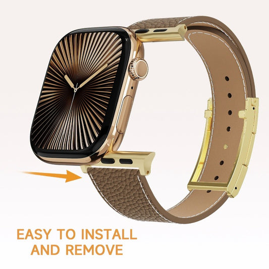 Lychee Leather Strap For Apple Watch