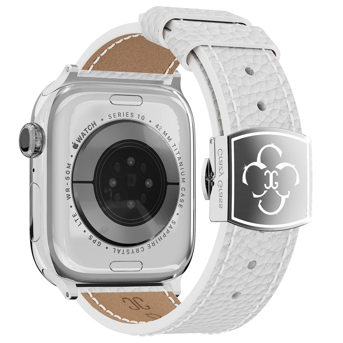 Luxury Butterfly Buckle Leather Strap For Apple Watch