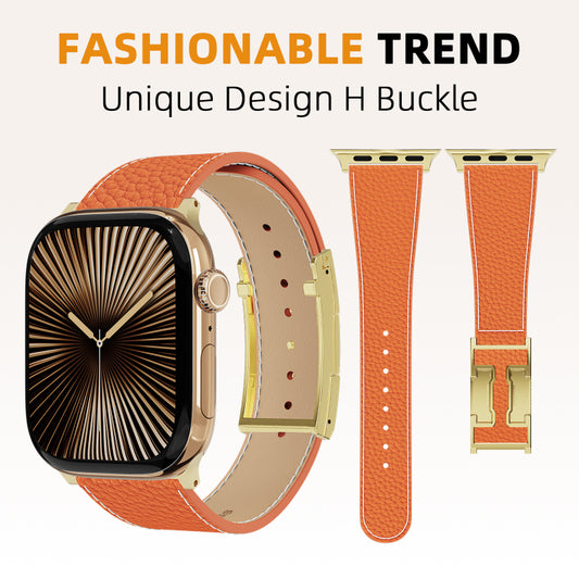 Lychee Leather Strap For Apple Watch