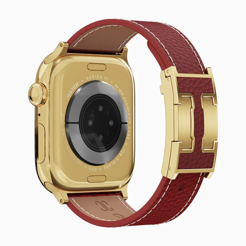 Lychee Leather Strap For Apple Watch