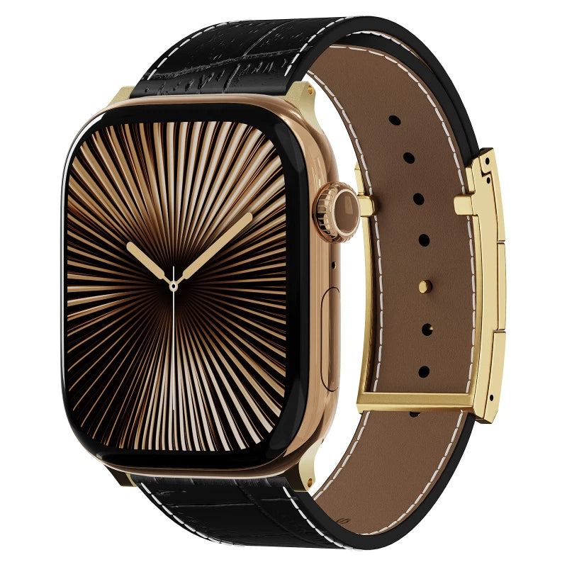 Correa de piel de cocodrilo para Apple Watch