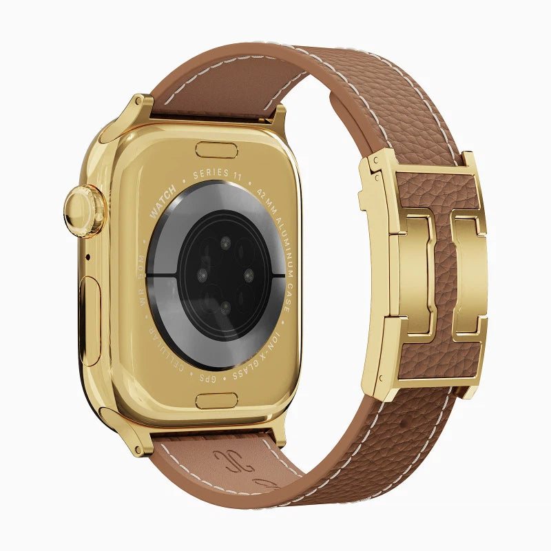 Lychee Leather Strap For Apple Watch