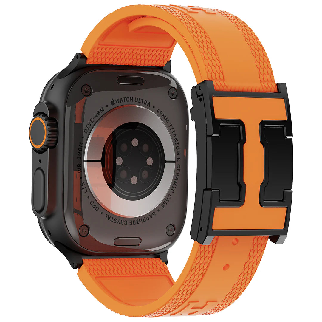 Silicone Magnetic Buckle Band For Apple Watch
