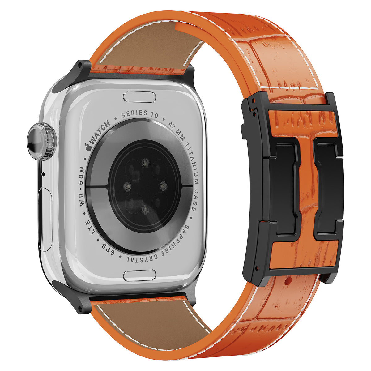 Correa de piel de cocodrilo para Apple Watch