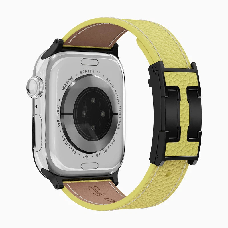 Lychee Leather Strap For Apple Watch