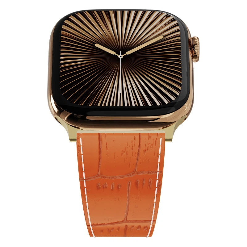 Correa de piel de cocodrilo para Apple Watch