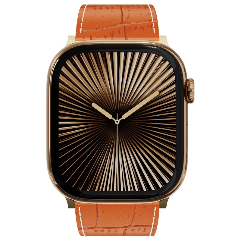 Correa de piel de cocodrilo para Apple Watch