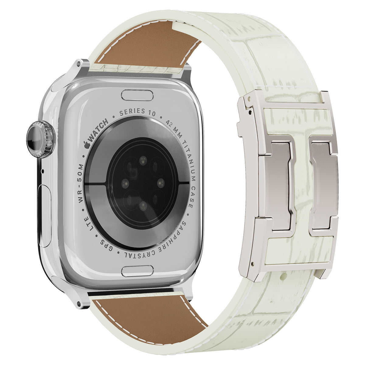 Correa de piel de cocodrilo para Apple Watch