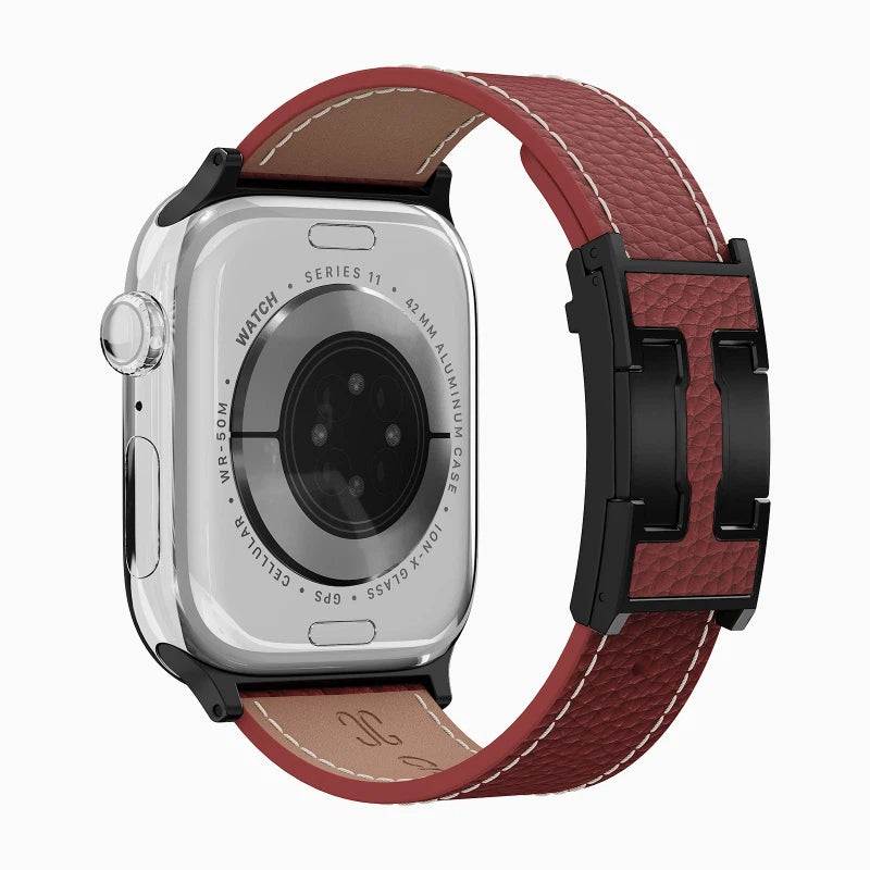 Lychee Leather Strap For Apple Watch