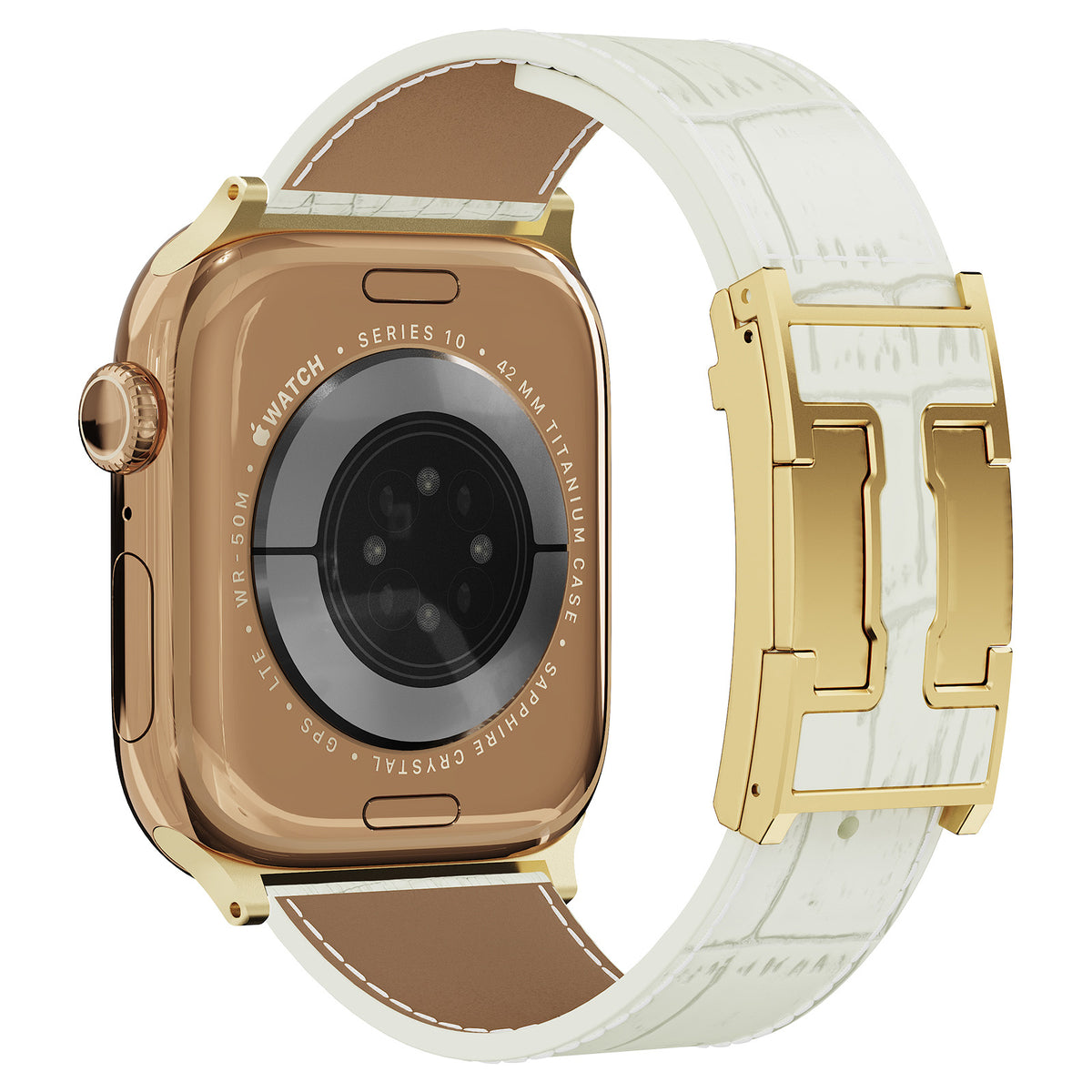 Correa de piel de cocodrilo para Apple Watch