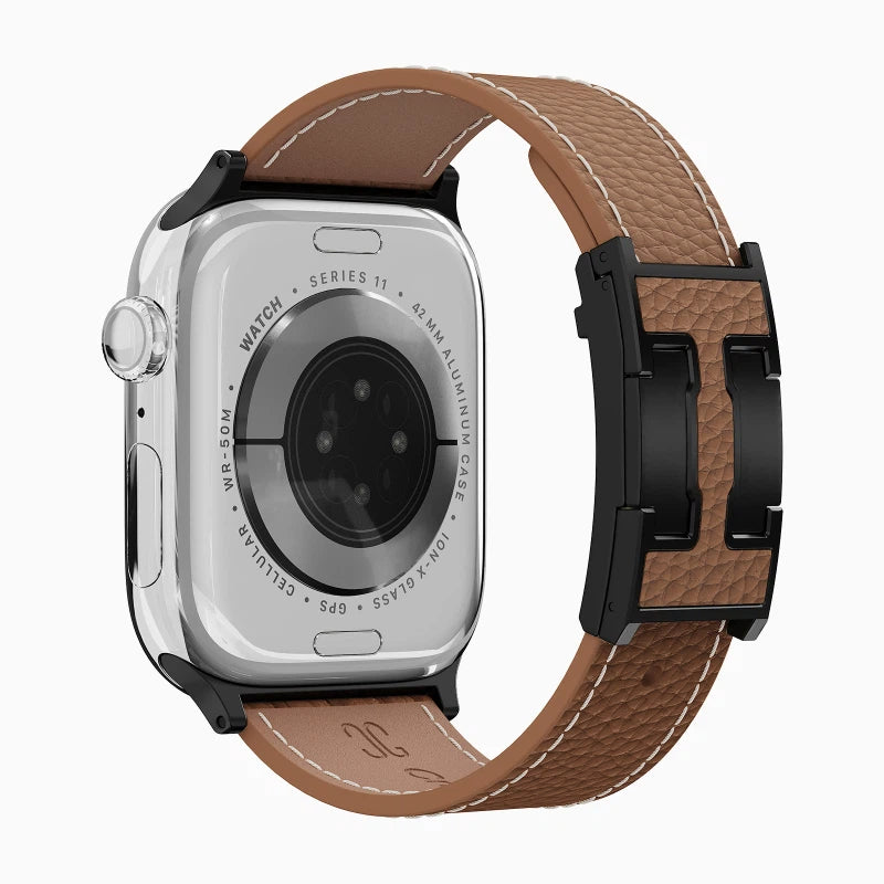 Lychee Leather Strap For Apple Watch