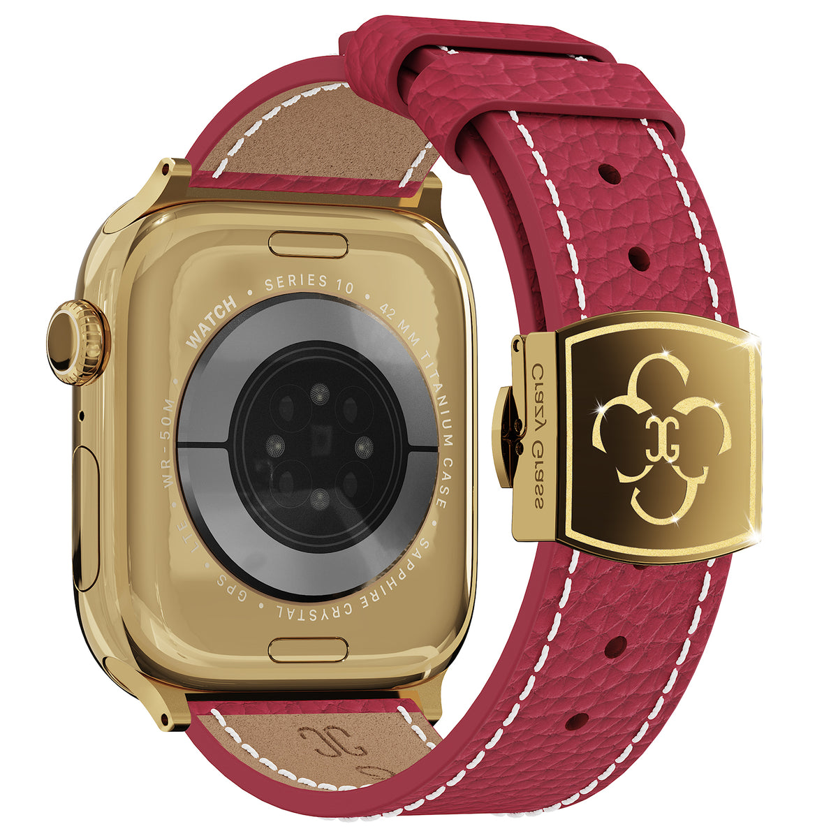 Luxury Butterfly Buckle Leather Strap For Apple Watch