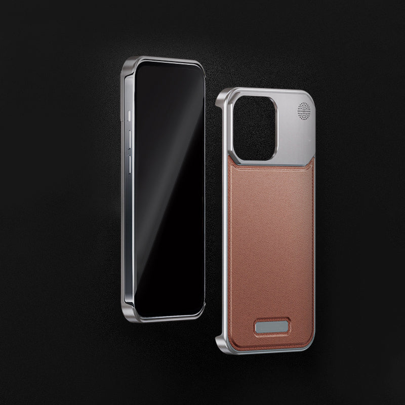 Funda de piel y aluminio con fragancia para iPhone