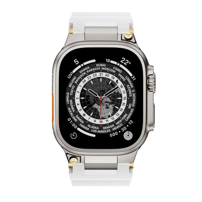 #Color_Silver Buckle-White Band