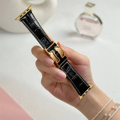 Alligator Leather Strap For Apple Watch