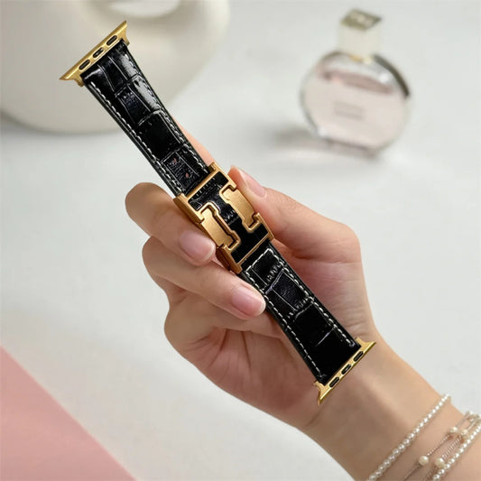 Alligator Leather Strap For Apple Watch