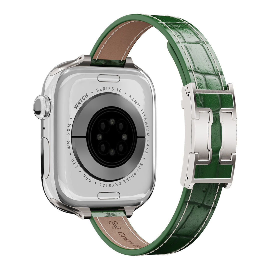 Mini Alligator Leather Strap For Apple Watch – crazygrassshop