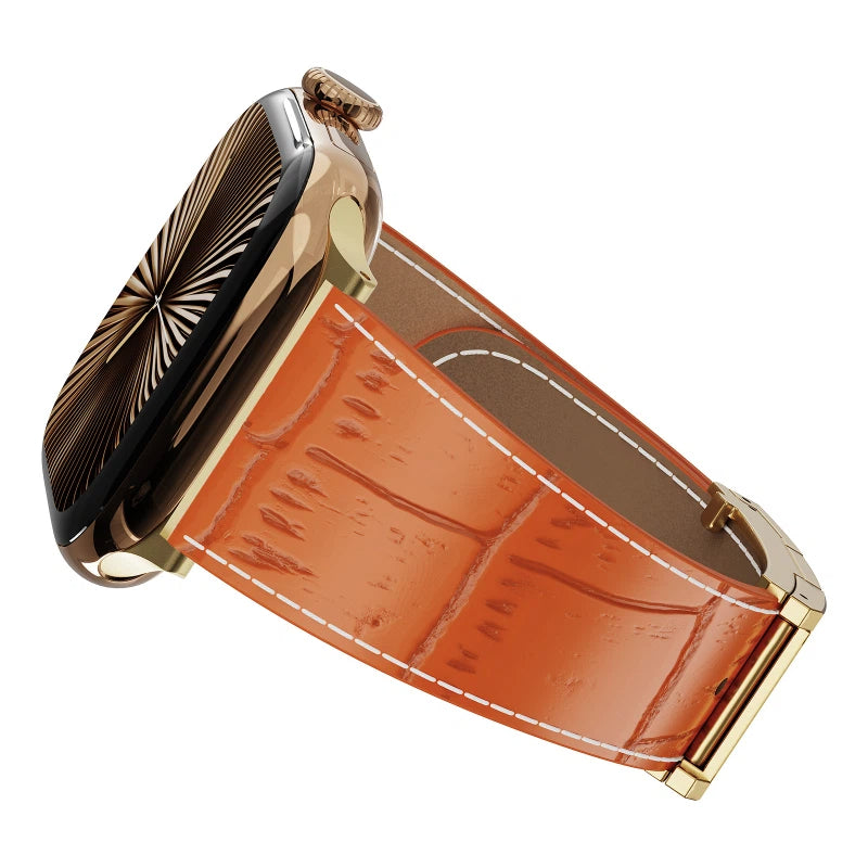 Correa de piel de cocodrilo para Apple Watch