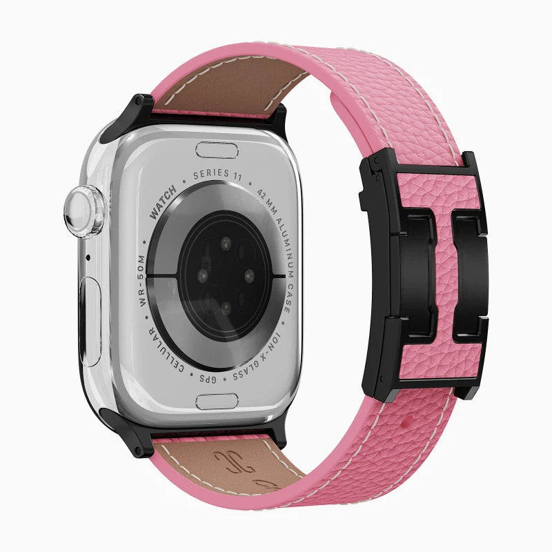 Lychee Leather Strap For Apple Watch