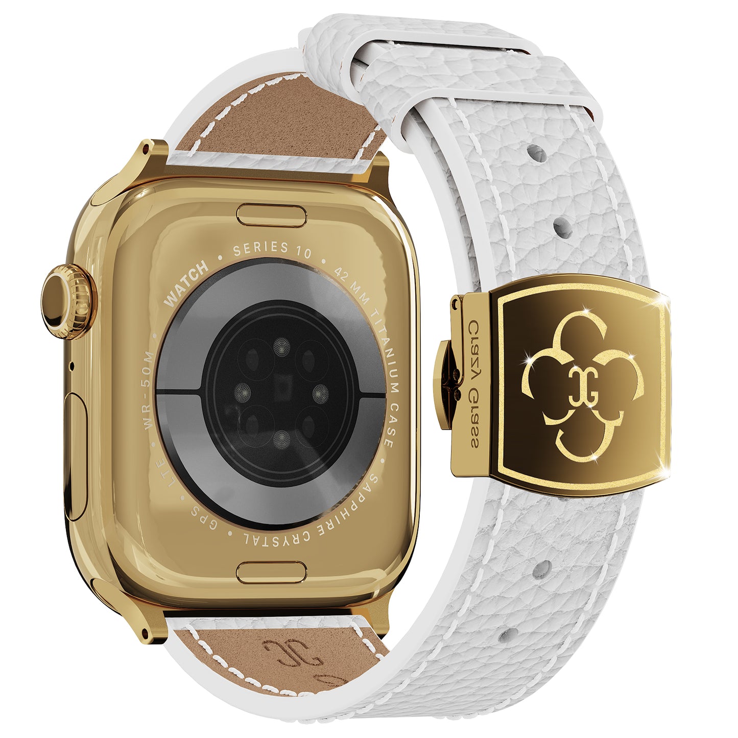 Luxury Butterfly Buckle Leather Strap For Apple Watch