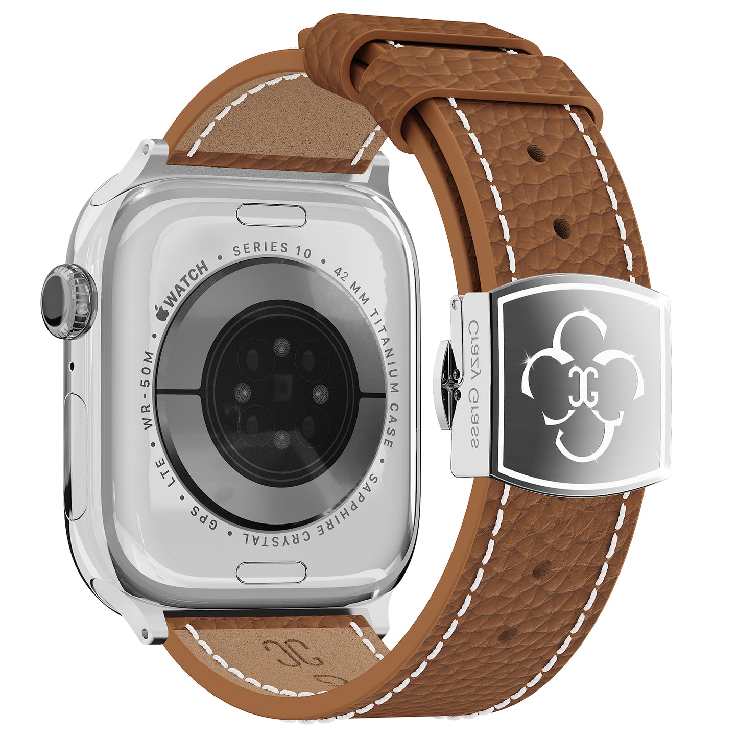 Luxury Butterfly Buckle Leather Strap For Apple Watch