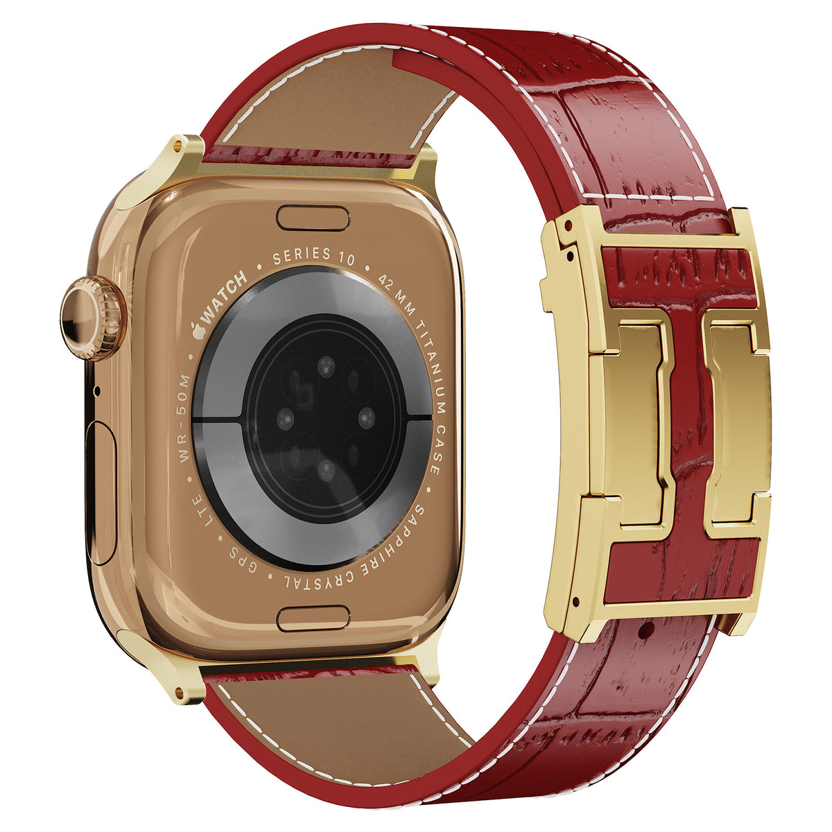 Correa de piel de cocodrilo para Apple Watch
