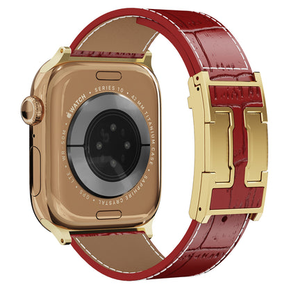 Alligator Leather Strap For Apple Watch