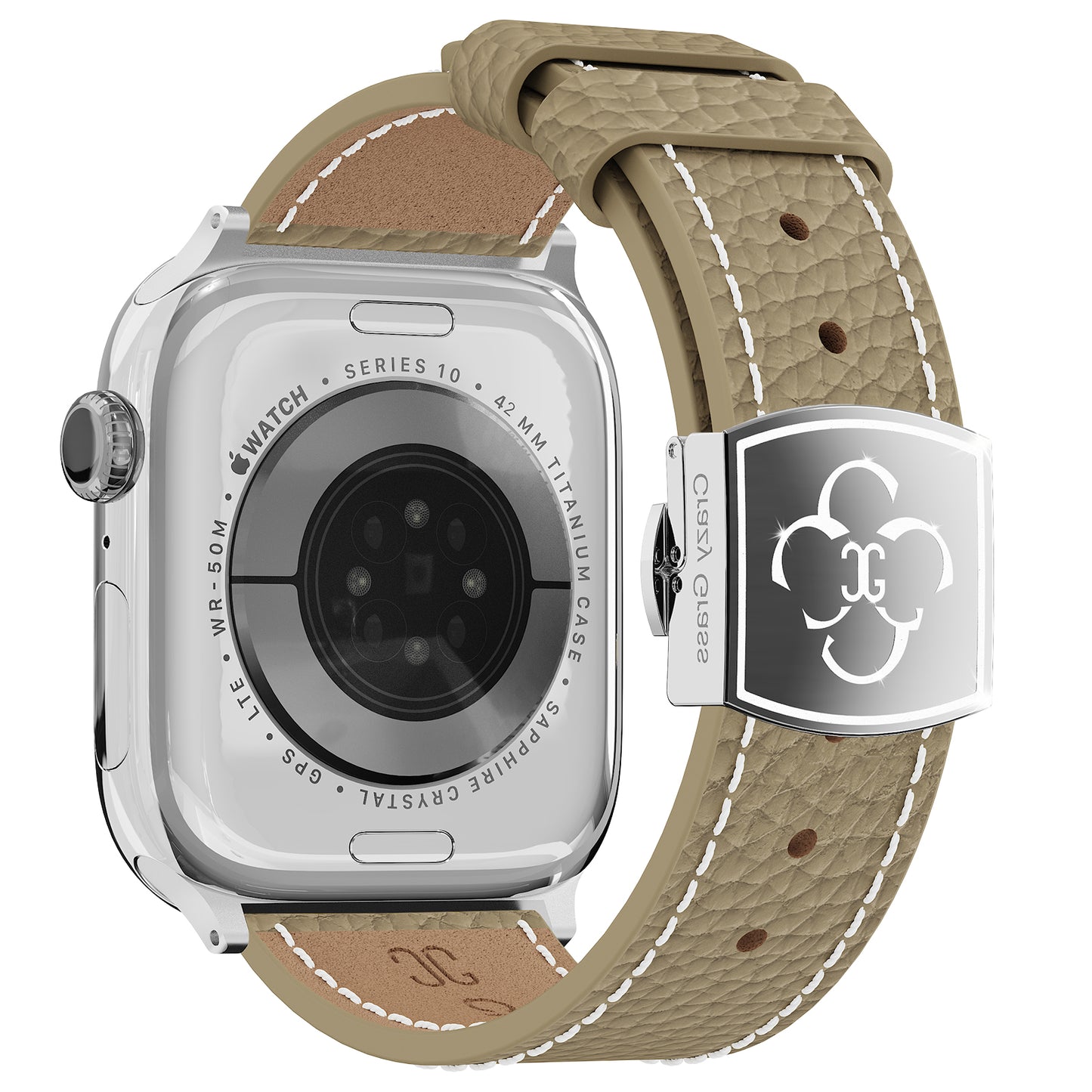 Luxury Butterfly Buckle Leather Strap For Apple Watch