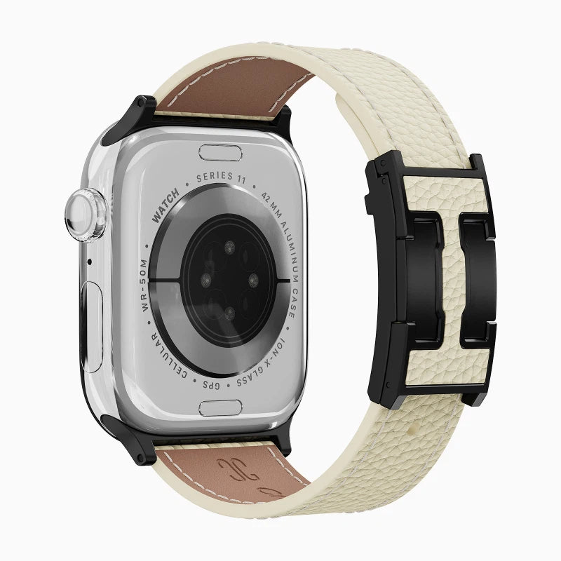 Lychee Leather Strap For Apple Watch