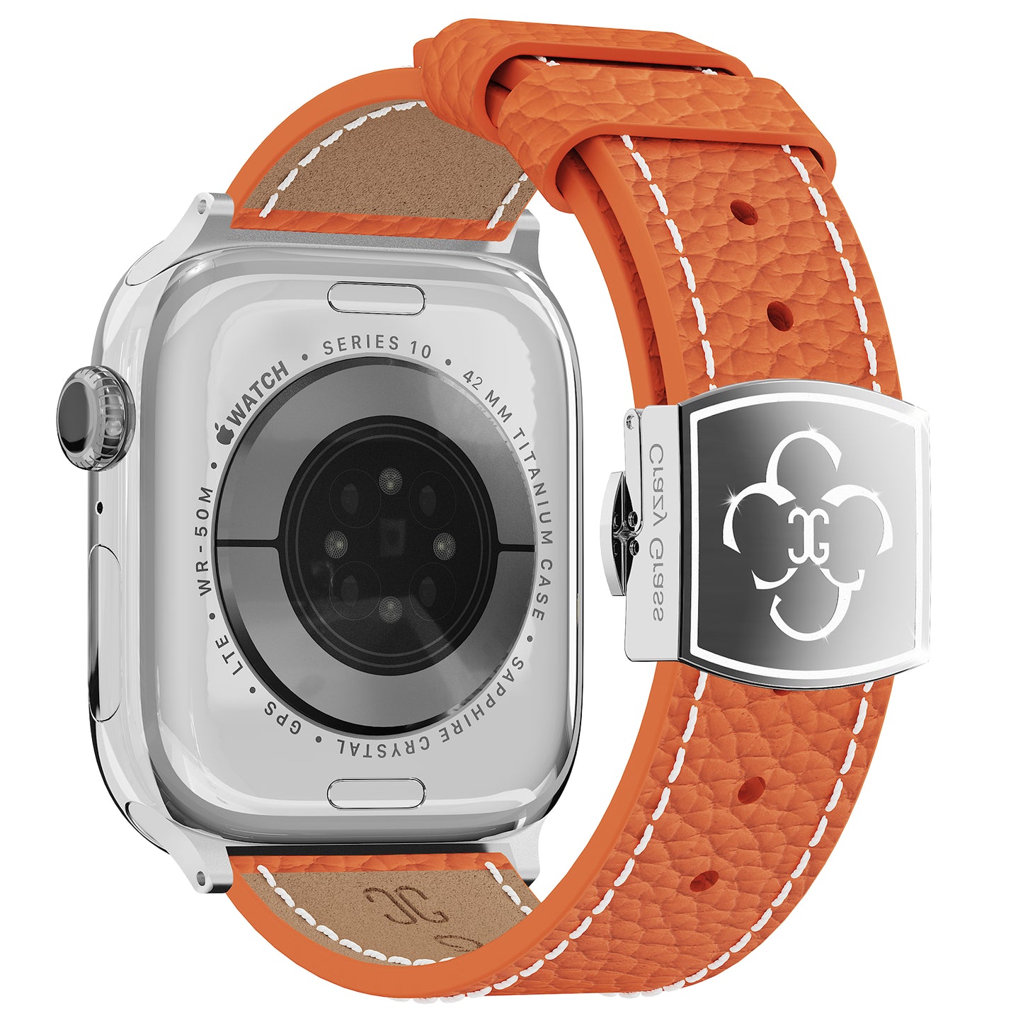 Luxury Butterfly Buckle Leather Strap For Apple Watch