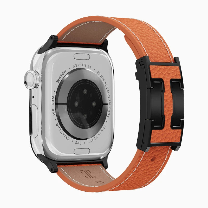 Lychee Leather Strap For Apple Watch