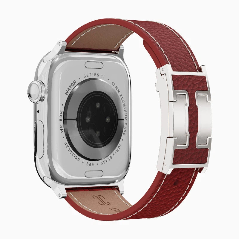 Lychee Leather Strap For Apple Watch