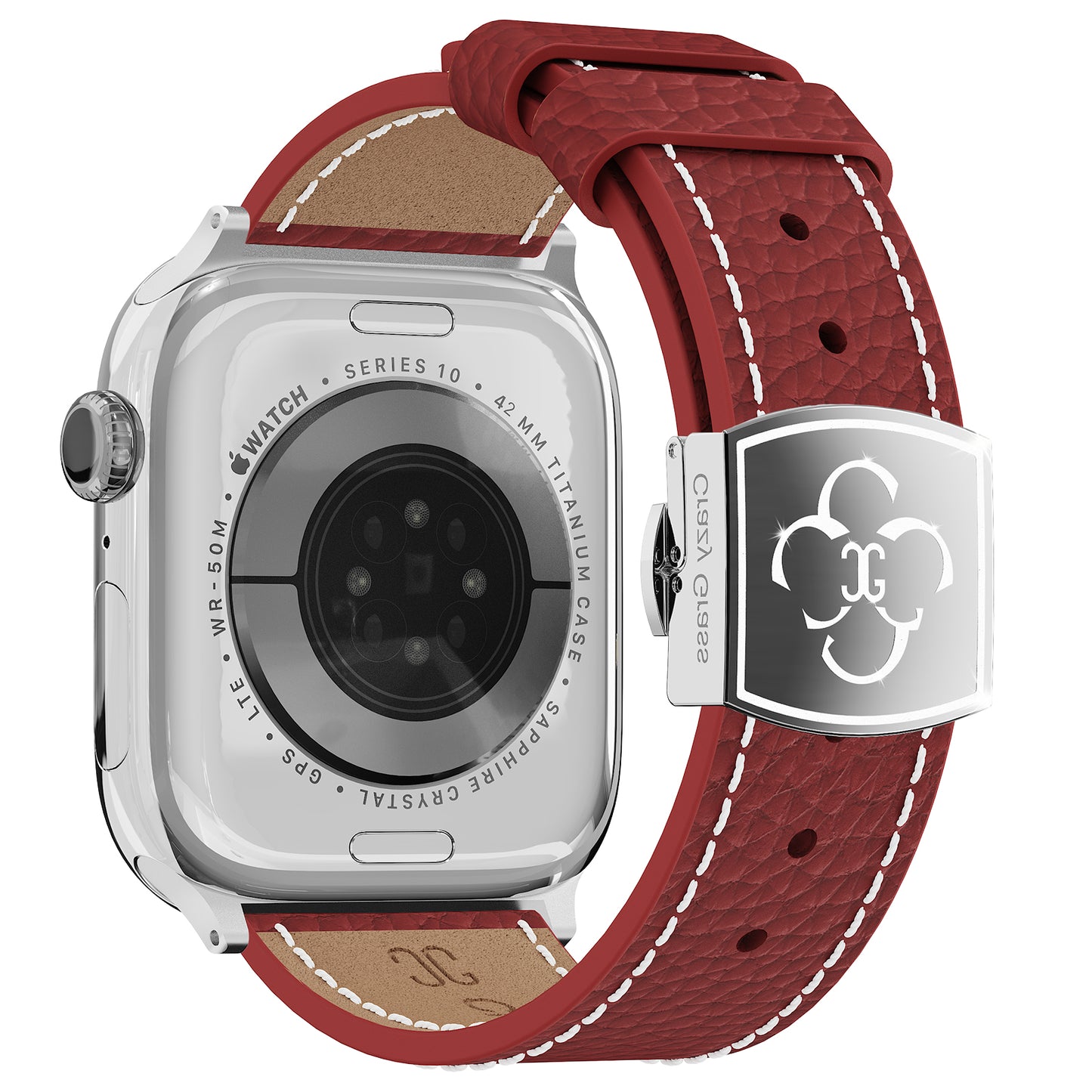 Luxury Butterfly Buckle Leather Strap For Apple Watch