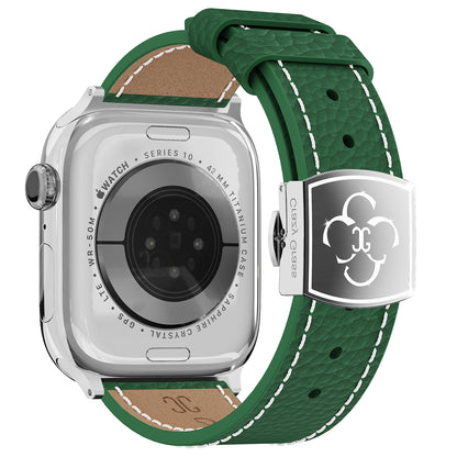 Luxury Butterfly Buckle Leather Strap For Apple Watch