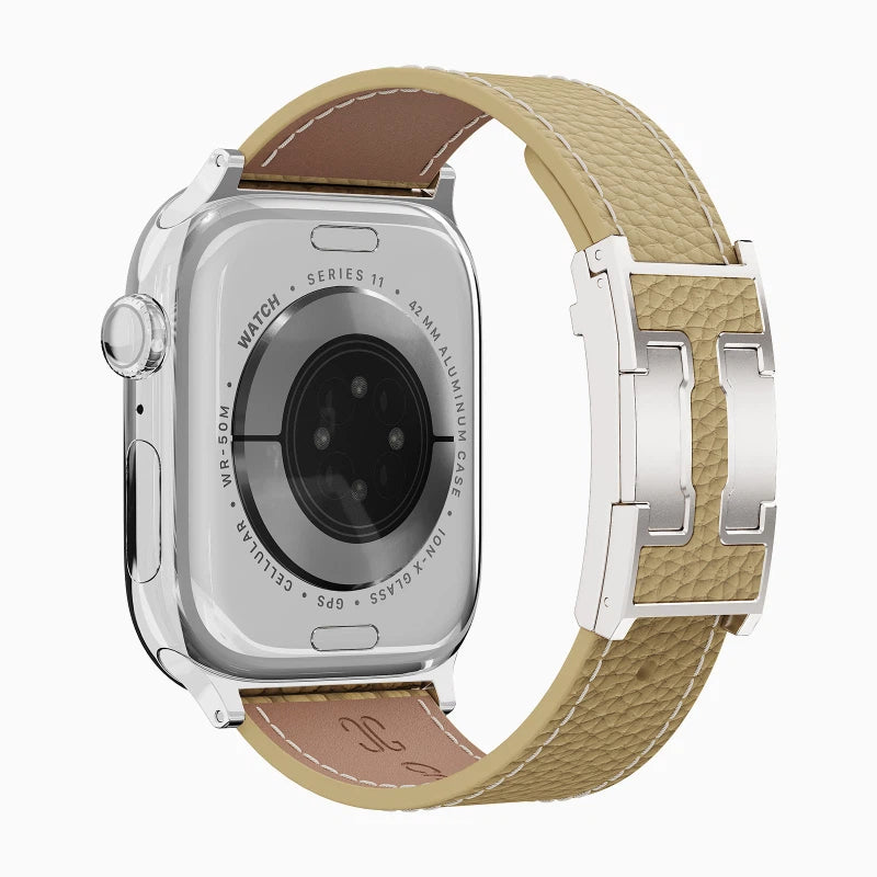 Lychee Leather Strap For Apple Watch