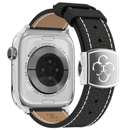 Luxury Butterfly Buckle Leather Strap For Apple Watch