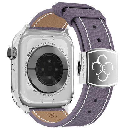 Luxury Butterfly Buckle Leather Strap For Apple Watch