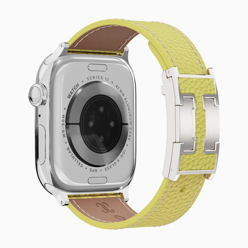 Lychee Leather Strap For Apple Watch