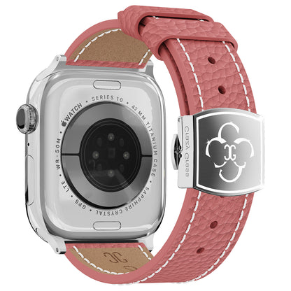 Luxury Butterfly Buckle Leather Strap For Apple Watch