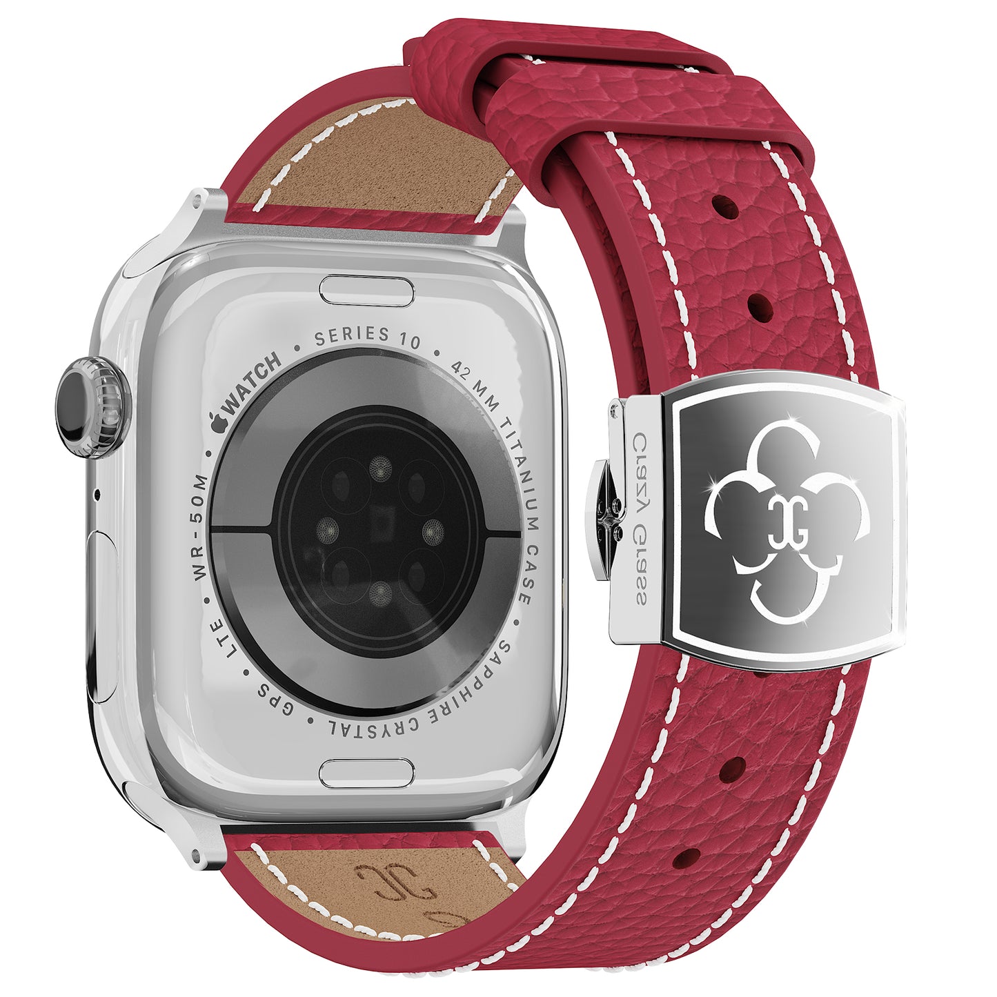 Luxury Butterfly Buckle Leather Strap For Apple Watch