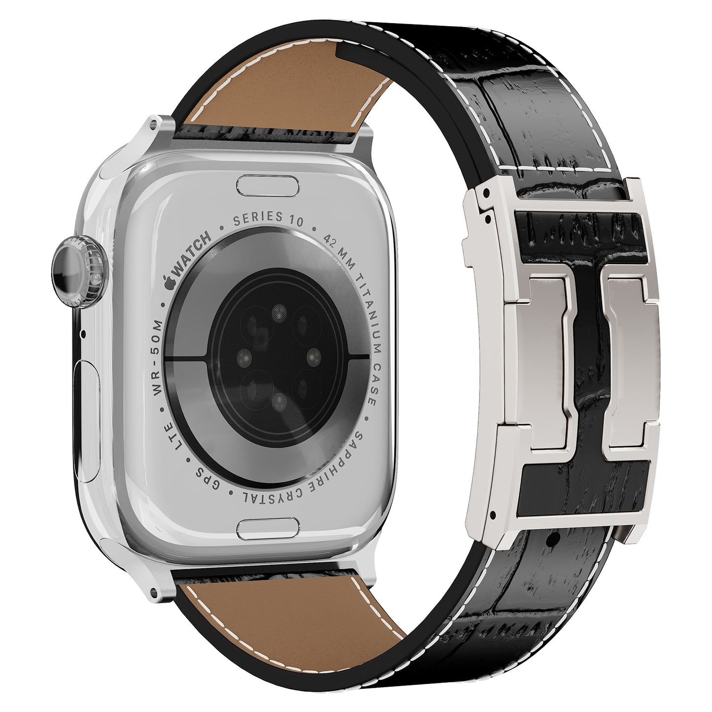 Alligator Leather Strap For Apple Watch