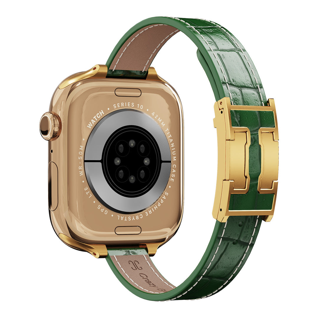 Mini Alligator Leather Strap For Apple Watch – crazygrassshop