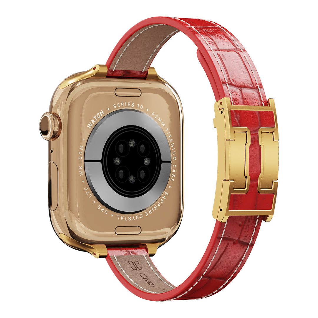 Mini Alligator Leather Strap For Apple Watch
