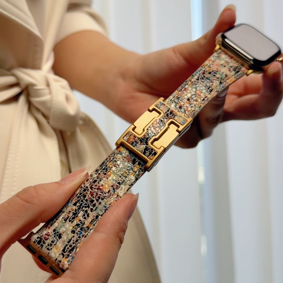 Lychee Leather Strap For Apple Watch