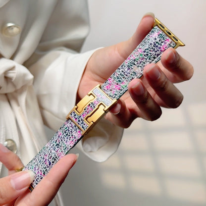 Lychee Leather Strap For Apple Watch