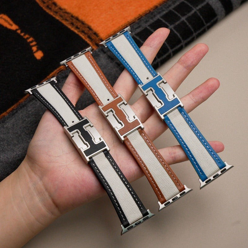 Apple Watch Band | Leather+Canvas Bicolor